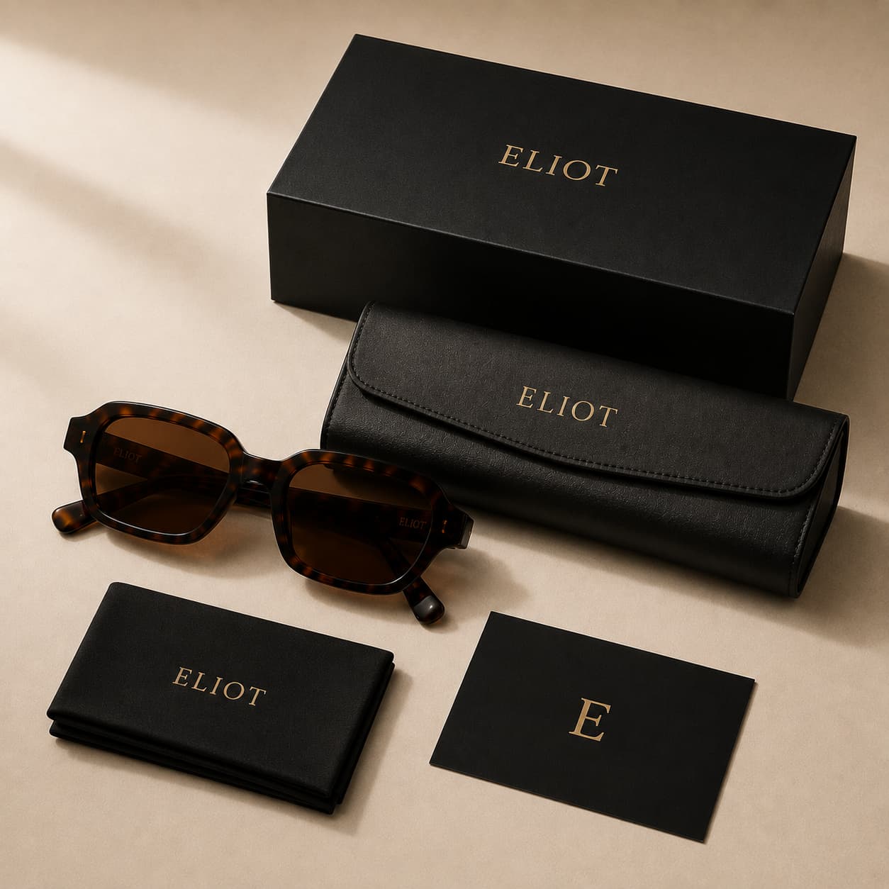 Écrin et accessoires des lunettes Ambra
