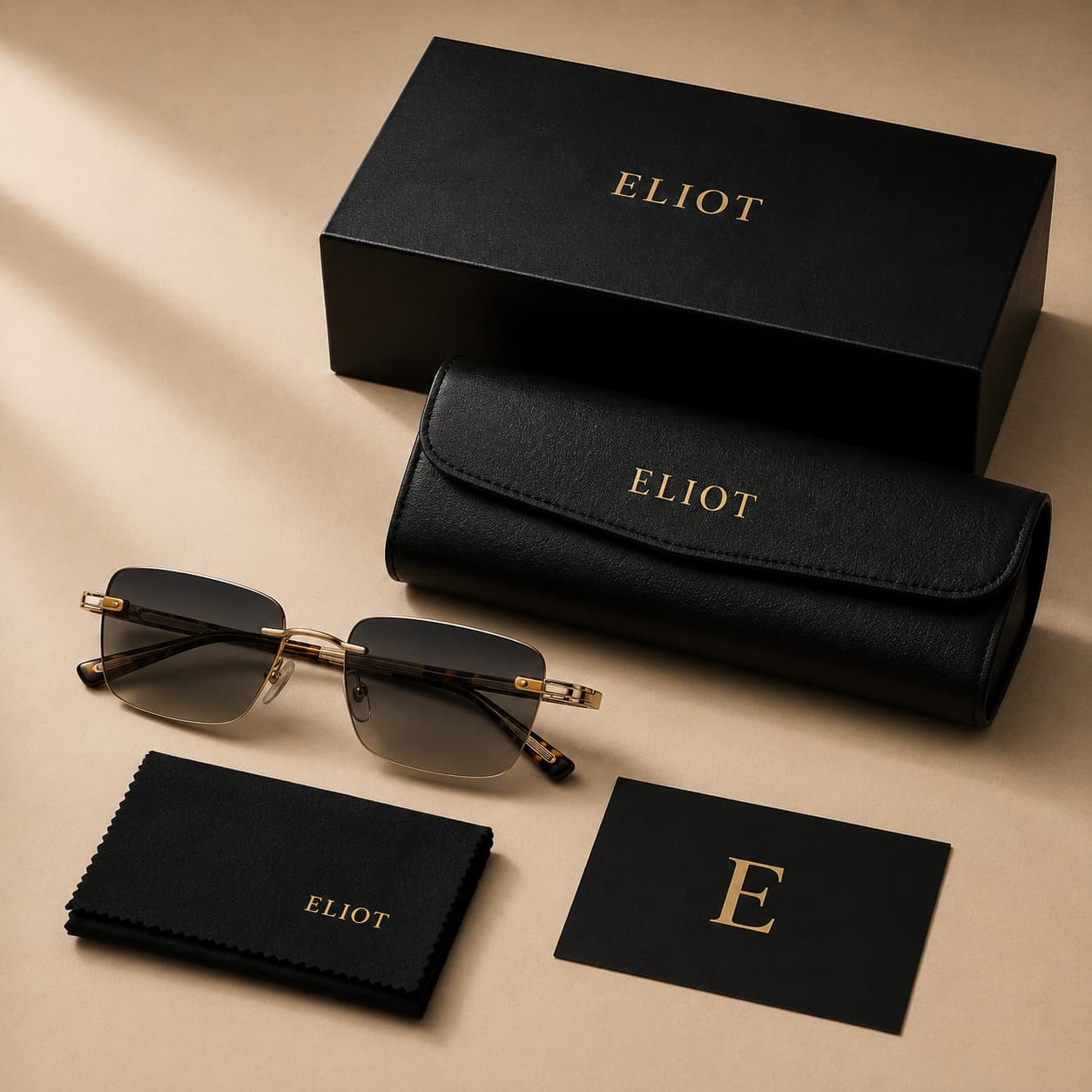 Écrin et accessoires des lunettes Dante